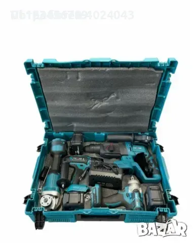 Комплект акумулаторни перфоратор, ъглошлайф 125мм, гайковерт и винтоверт с 3 батерии 36V 8Ah, снимка 6 - Други инструменти - 49786336
