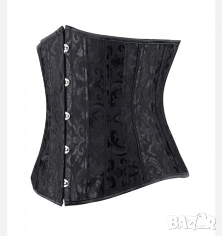 Нов черен корсет в готически стил с отворен бюст + подарък прашки- М, снимка 8 - Корсети, бюстиета, топове - 39806561