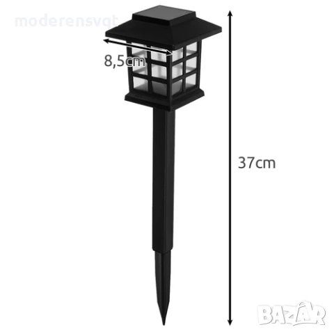 6 броя LED градински соларни лампи за алея и двор къщички, снимка 7 - Соларни лампи - 50562695