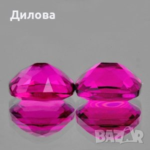 12x10 mm 2 бр Кушон  AAA блясък  ярко розов топаз, снимка 2 - Други - 43798838