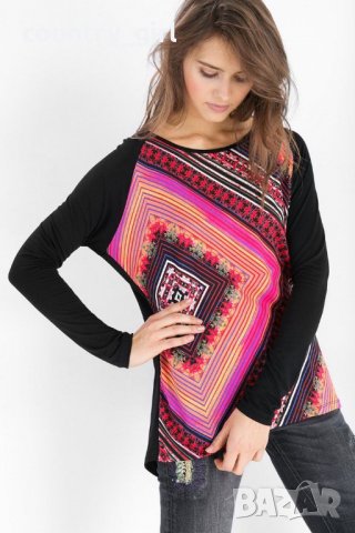 Desigual - страхотна дамска блуза - туника , снимка 1 - Блузи с дълъг ръкав и пуловери - 26793943