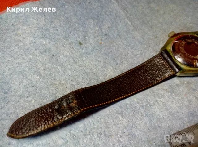 RUHLA ANTIMAGNETIC MADE in GDR Стар ПОЗЛАТЕН НЕМСКИ ЧАСОВНИК РУХЛА РАБОТИ КАИШКА Естеств. КОЖА 48690, снимка 15 - Антикварни и старинни предмети - 48148766