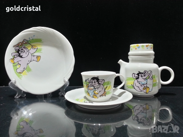 Стар български порцелан детски комплект 