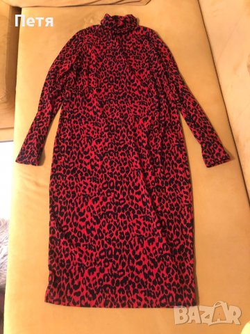 Zara Дамска рокля поло - червен леопард