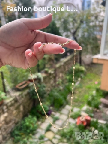 Златно синджирче с топченца подходящо за колие и гривна ❤️