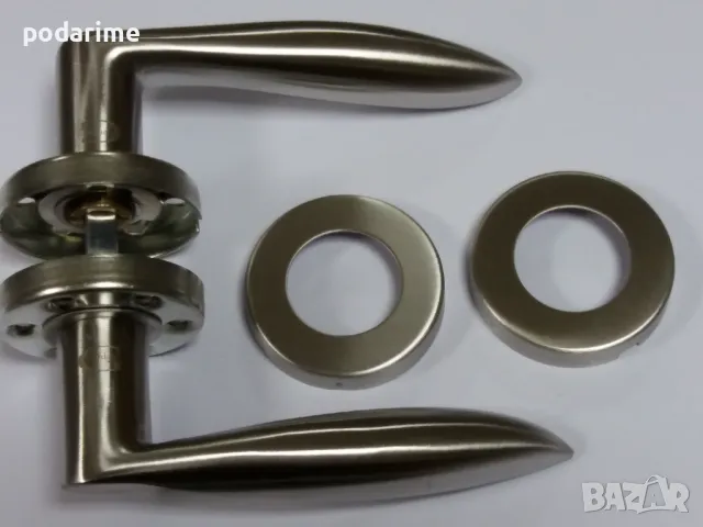 Дръжки, тип розетки, цвят:никел сатен