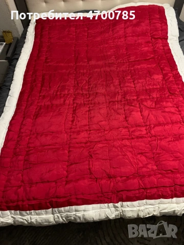 Юрган с копринено лице, цвят червен. , снимка 2 - Олекотени завивки и одеяла - 53017498