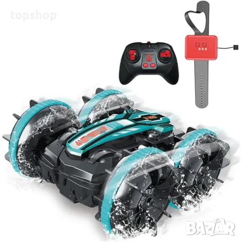 Кола амфибия,Двойно дистанционно контролер+часовник за разпознаване на жестове 2,4 GHz, снимка 4 - Коли, камиони, мотори, писти - 50501513