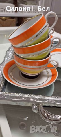 Чаши за чай, Руски порцелан, снимка 1 - Сервизи - 43399263