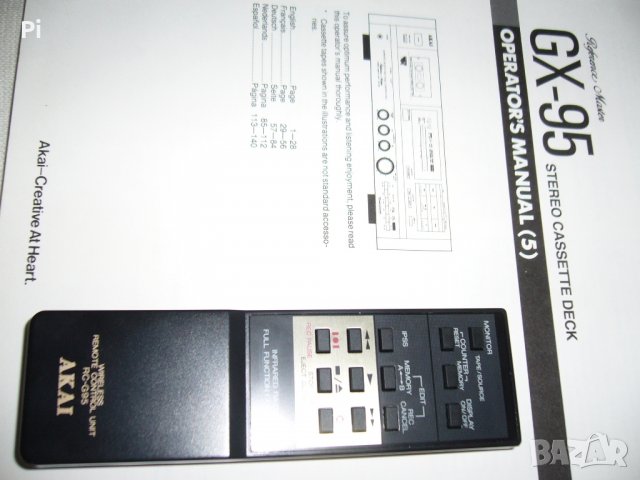 Касетъчен дек Akai GX-95+ Дистанционно + Книжка + Кашон, снимка 15 - Декове - 27994301