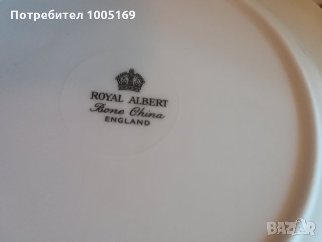 Английски костен порцелан Royal Albert-десертен сервиз.Плато и 6десертни чинии (16см), снимка 3 - Сервизи - 32534919