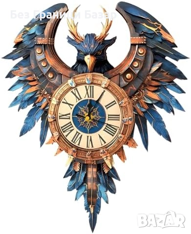 Нов Дървен Механичен 3D Пъзел Часовник Thunderbird – Хоби и Декор дом