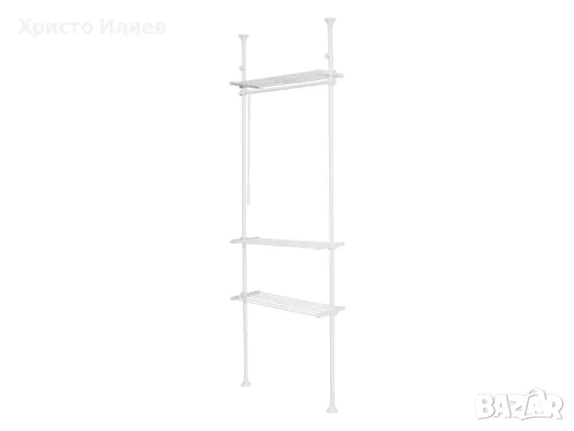 Телескопичен гардероб с 3 рафта и релса бял Livarno Home, снимка 3 - Гардероби - 49460951