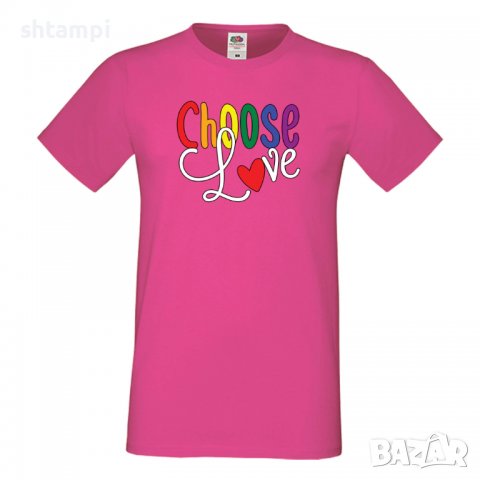  Мъжка тениска Choose Love Rainbow,Прайд,Празник.Повод,Изненада, снимка 9 - Тениски - 37102229