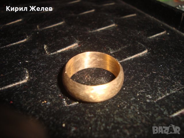 БЛЕСТЯЩА ПОЗЛАТЕНА БРОНЗОВА СТАРА ХАЛКА ПРЪСТЕН с ПЕЧАТИ 14К 585 РЪЧНА ИЗРАБОТКА за КОЛЕКЦИЯ 19690, снимка 4 - Антикварни и старинни предмети - 32577528