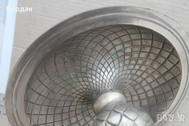 Посребрен бронзов свещник, снимка 9 - Антикварни и старинни предмети - 49061286