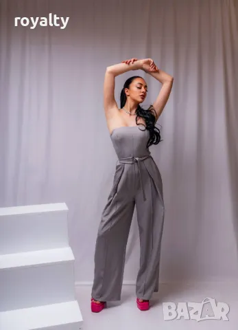 Сив дамски гащеризон , снимка 2 - Гащеризони - 50049174