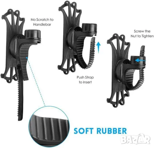 Стойка държач за телефон за велосипед, въртяща се на 360 градуса, снимка 4 - Аксесоари за велосипеди - 49492592