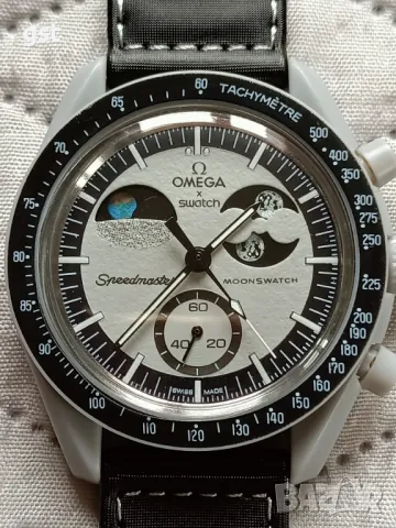 Omega Swatch Mission to Moon Moons Speedmaster часовник Хронограф Копие, снимка 11 - Мъжки - 49648926