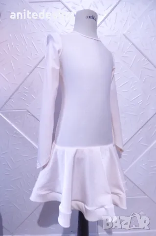 Детска рокля за спортни танци в блед прасковен цвят, снимка 3 - Детски рокли и поли - 49061037