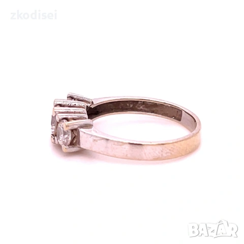 Златен дамски пръстен 3,11гр. размер:55 14кр. проба:585 модел:21307-1, снимка 2 - Пръстени - 53340869