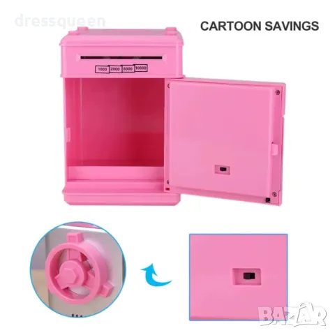 4354 Сейф, отварящ се с ПИН код, Cъс звуци и светлини, Розов, снимка 4 - Други - 48882462