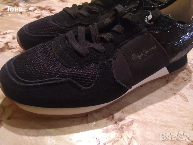 PEPE JEANS LONDON Оригинал Нови Дамски Маратонки Изцяло от Натурален Велур 39, снимка 10 - Маратонки - 52667840