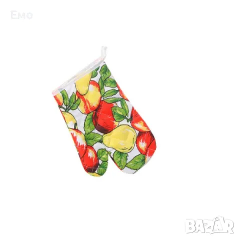 Ръкавица за фурна, памук / лен, 16x27 см, черно бяло и многоцветна , снимка 7 - Аксесоари за кухня - 48648500
