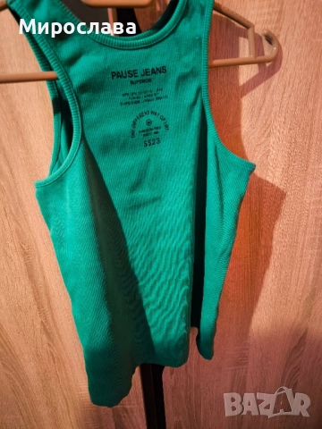Зелен потник Pause jeans, Л размер , снимка 3 - Потници - 51130953