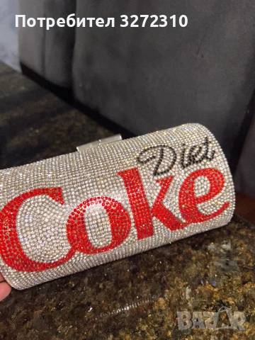 Чанта клъч Diet Coke с камъчета, снимка 4 - Чанти - 53418326