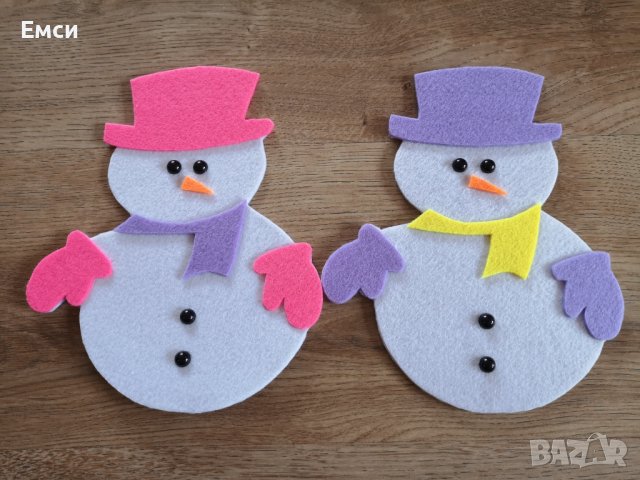 Снежковци/снежен човек с джоб з лакомства, снимка 4 - Декорация за дома - 43346832