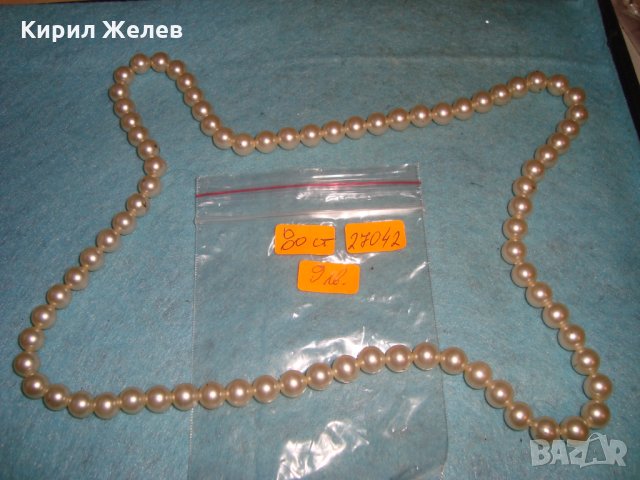 СТАРО ПЕРЛЕНО РЕТРО АРТ ДЕКО ВИНТИДЖ КОЛИЕ 27042, снимка 2 - Колиета, медальони, синджири - 35119887