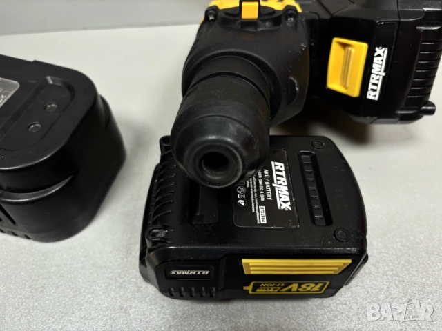 Перфектен! Акумулаторен къртач RTRMaX RTX1855A -18V, 4Ahq SDS+ с 2 батерии и Зарядно, снимка 12 - Бормашини - 52302609