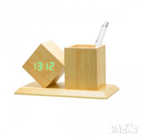 Дигитален часовник(Моливник)имитация на дърво, снимка 3 - Други - 33405920