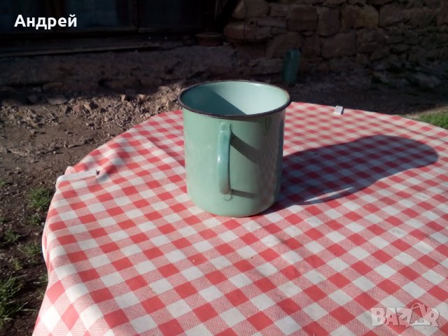 Старо емайлирано канче,чаша #7, снимка 4 - Антикварни и старинни предмети - 29058032