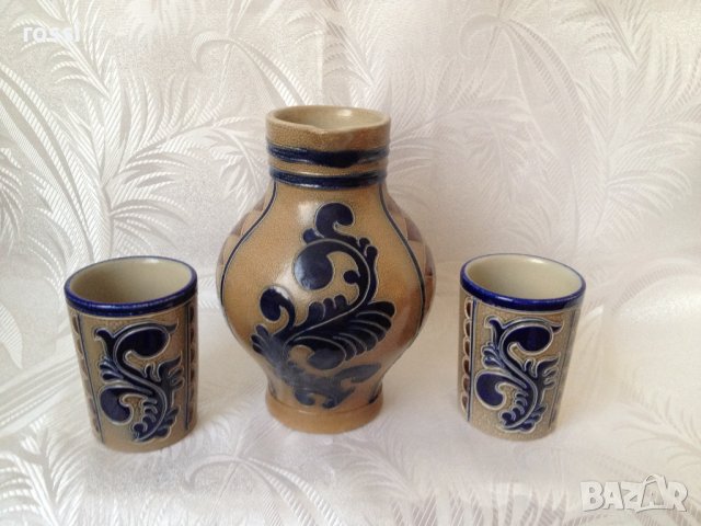 Vintage. Goebel. Не използван. Немски сервиз кана и 2 чаши за вино/ракия., снимка 2 - Антикварни и старинни предмети - 39965233