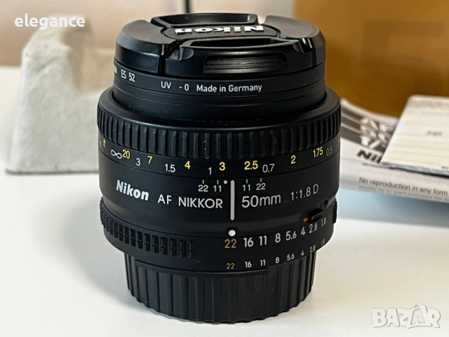 Обектив Nikon AF Nikkor 50mm 1:1.8D като НОВ*, снимка 2 - Обективи и филтри - 51977502