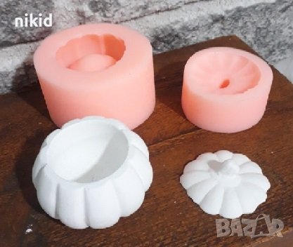 Тиква с капак силиконов молд форма калъп свещ кашпа саксия украса декор, снимка 7 - Форми - 38196975