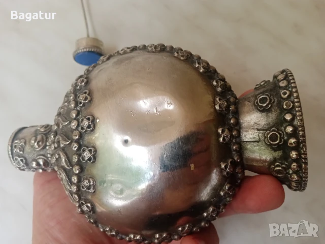 Стар флакон,шише,бебешка пудра,помада,голямо,мелхиор, кахл