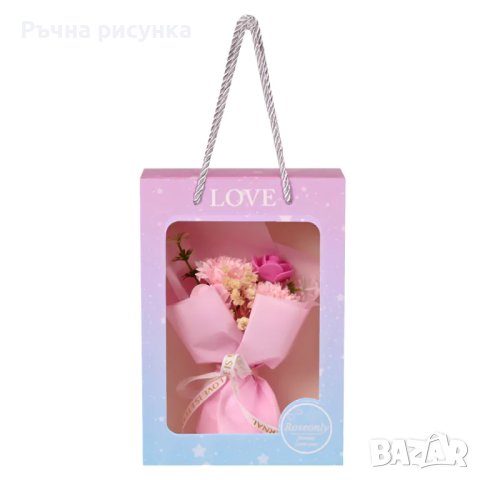 Букет от вечни цветя с в подаръчна кутия, снимка 1 - Декорация за дома - 43971860