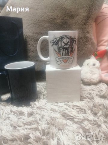 НОВА РОКЕРСКА ЧАША С ИЗОБРАЖЕНИЕ НА МОТОР +ПОДАРЪК още една чаша в синьо - керамика, снимка 2 - Други стоки за дома - 43672050