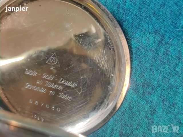 джобен позлатен часовник Alpina, снимка 3 - Антикварни и старинни предмети - 52400033