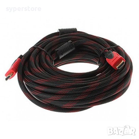 Кабел HDMI - HDMI 20 метра Digital One SP00066 с твърда оплетка и феритен филтър Gold Plated, снимка 2 - Кабели и адаптери - 39111799