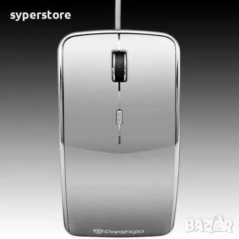 Мишка USB Prestigio MPS005, сива, стилна, ергономичен дизайн , снимка 3 - Клавиатури и мишки - 49633235