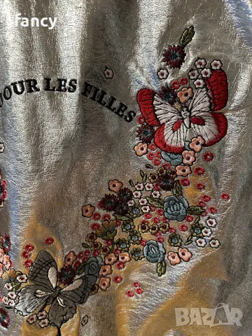 Късо сребристо кожено яке Zara, снимка 7 - Якета - 49499860