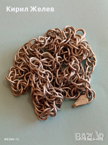 Сребърен ланец с кралска плетка Italy майстоска ръчна изработка 52484, снимка 6 - Колиета, медальони, синджири - 52926038