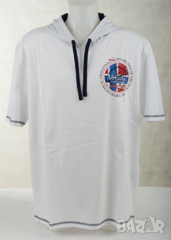 Бяла памучна мъжка спортна блуза Nebulus - 2XL, снимка 2 - Спортни дрехи, екипи - 43116557