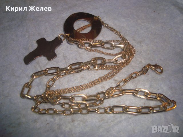 ЗЛАТИСТО ИНТЕРЕСНО ВИНТИДЖ КОЛИЕ 27877, снимка 4 - Колиета, медальони, синджири - 37128404