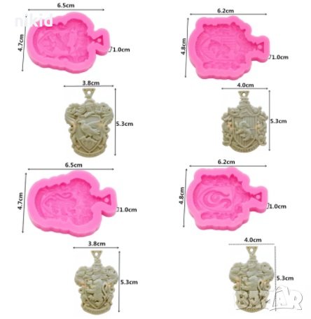висулка Хари Потър harry potter символи силиконов молд форма фондан шоколад смола гипс, снимка 6 - Форми - 32877216