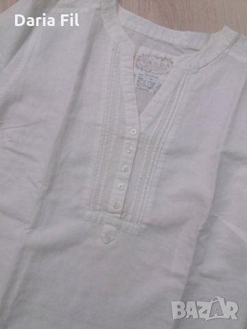 СТРАХОТНА бяла риза ПАМУК и ЛЕН размер ХЛ/2ХЛ , снимка 2 - Ризи - 28538684